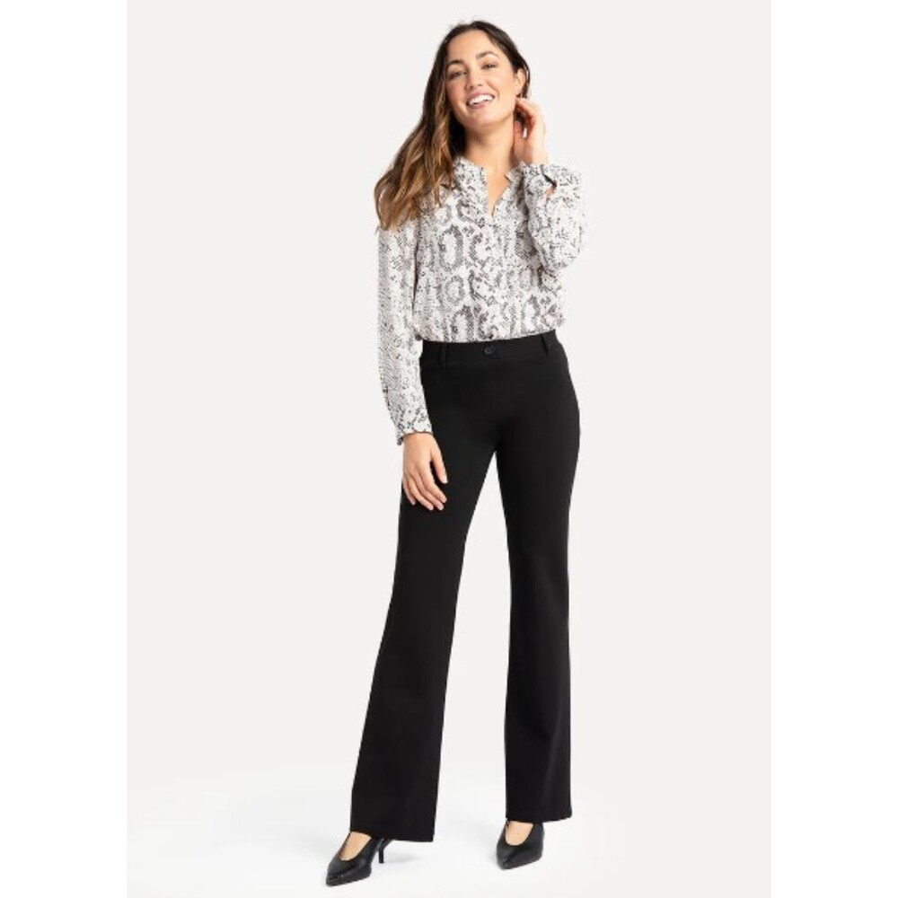 BETABRAND Classic Black Boot-Cut Pull On Yoga Pants Size M